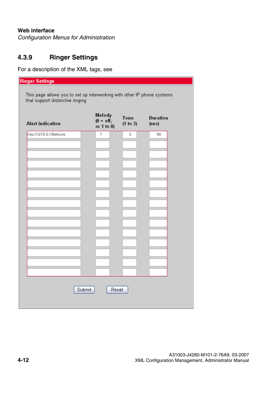 9 ringer settings, 9 ringer settings -12, Ringer settings | Siemens OPTIPOINT 410 S V6.0 User Manual | Page 117 / 154