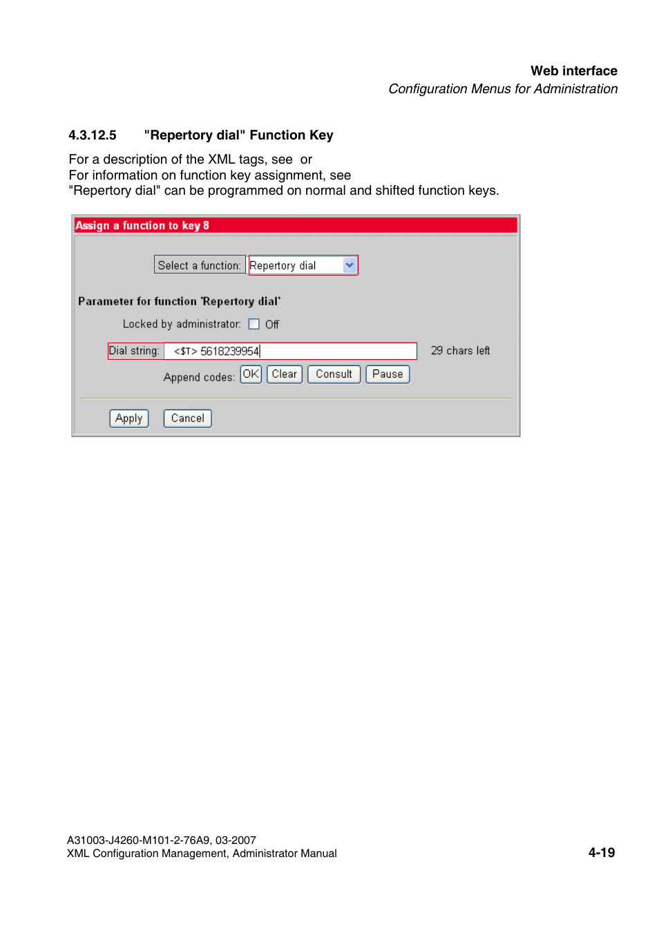 5 "repertory dial" function key, 5 "repertory dial" function key -19 | Siemens OPTIPOINT 410 S V6.0 User Manual | Page 124 / 154