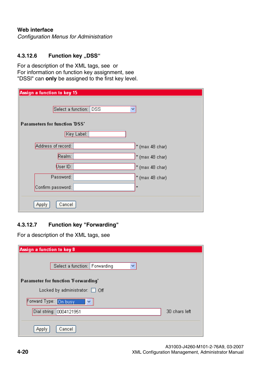 6 function key „dss, 7 function key "forwarding | Siemens OPTIPOINT 410 S V6.0 User Manual | Page 125 / 154