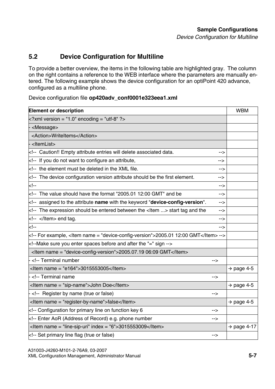 2 device configuration for multiline, 2 device configuration for multiline -7 | Siemens OPTIPOINT 410 S V6.0 User Manual | Page 144 / 154