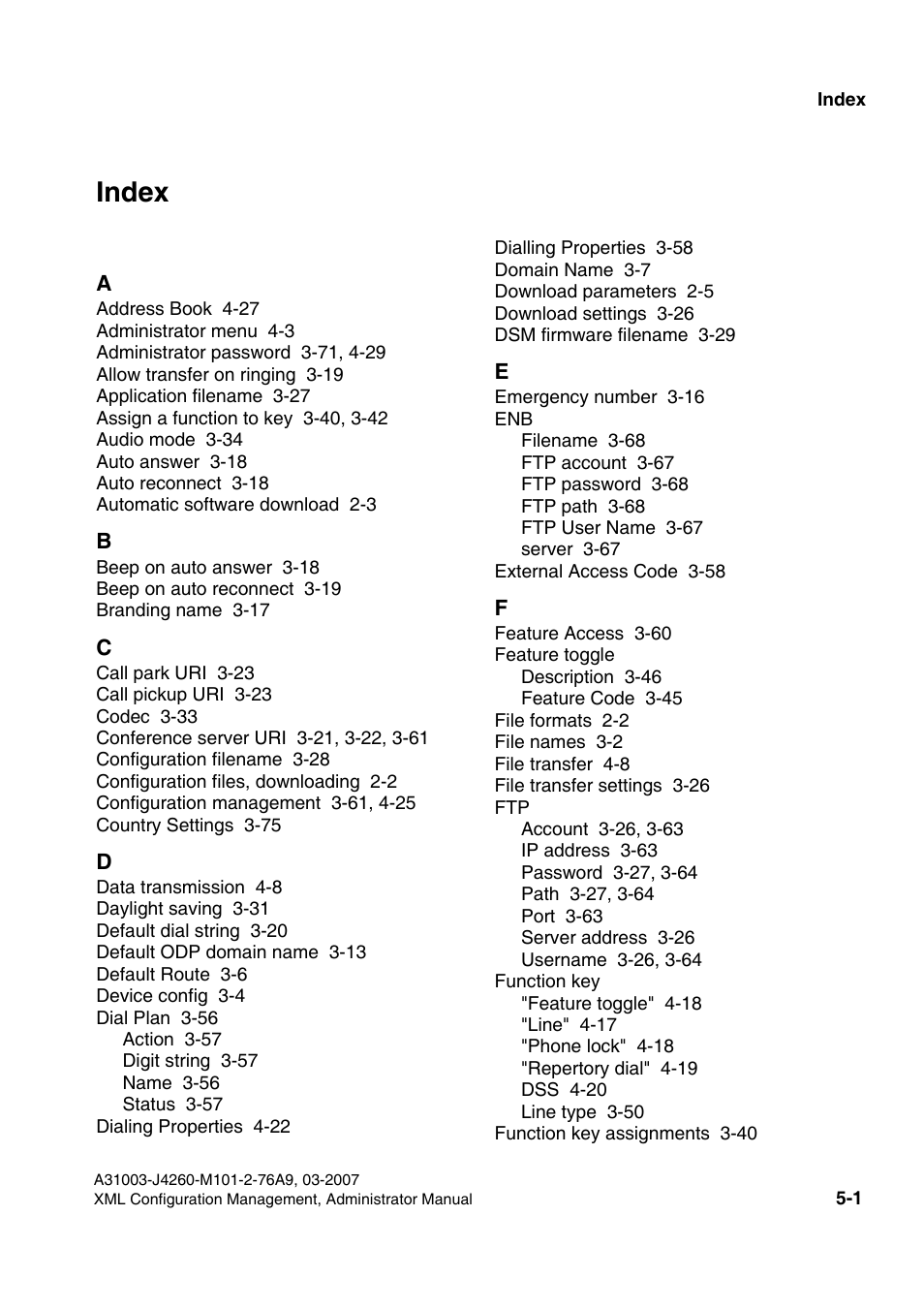 Index, Index 5 | Siemens OPTIPOINT 410 S V6.0 User Manual | Page 150 / 154