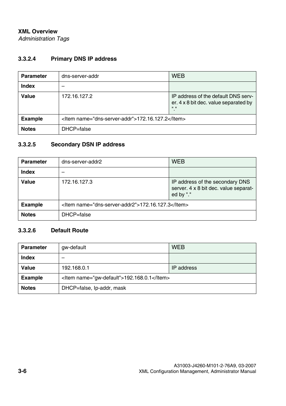 4 primary dns ip address, 5 secondary dsn ip address, 6 default route | Siemens OPTIPOINT 410 S V6.0 User Manual | Page 29 / 154