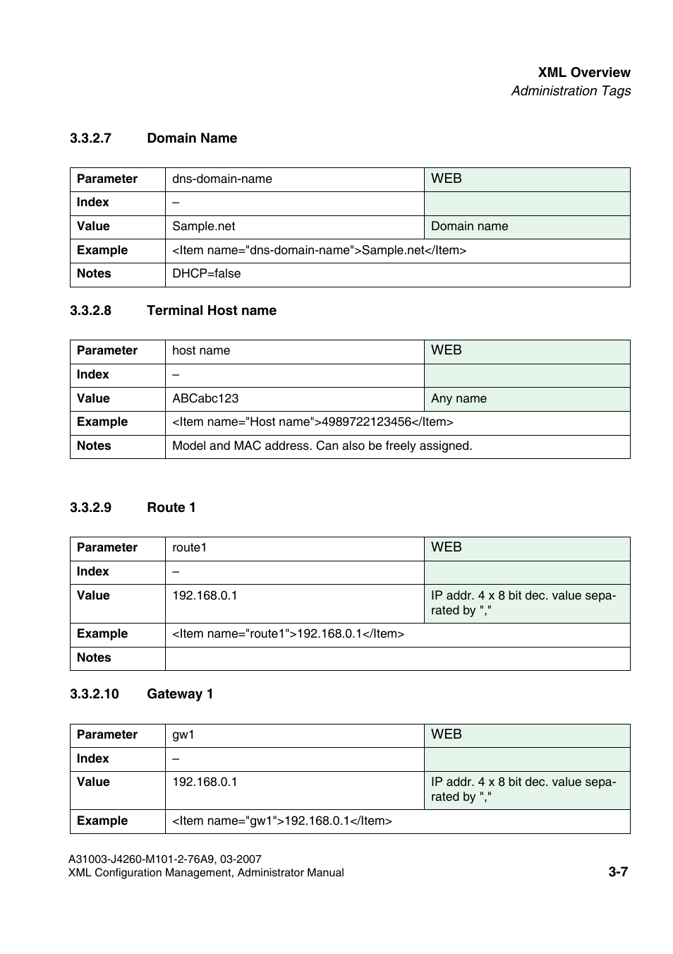 7 domain name, 8 terminal host name, 9 route 1 | 10 gateway 1 | Siemens OPTIPOINT 410 S V6.0 User Manual | Page 30 / 154