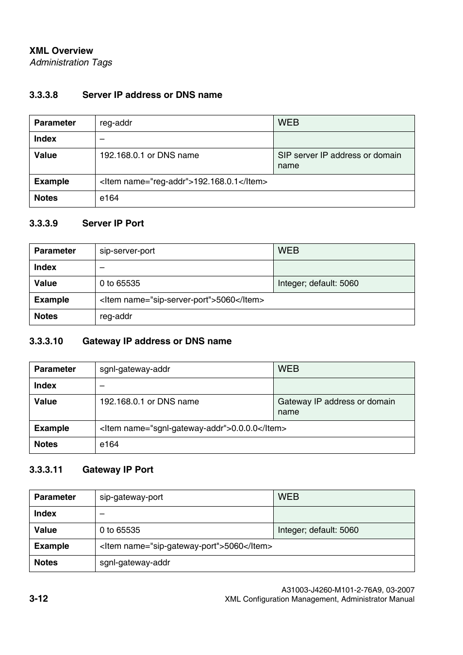 8 server ip address or dns name, 9 server ip port, 10 gateway ip address or dns name | 11 gateway ip port | Siemens OPTIPOINT 410 S V6.0 User Manual | Page 35 / 154