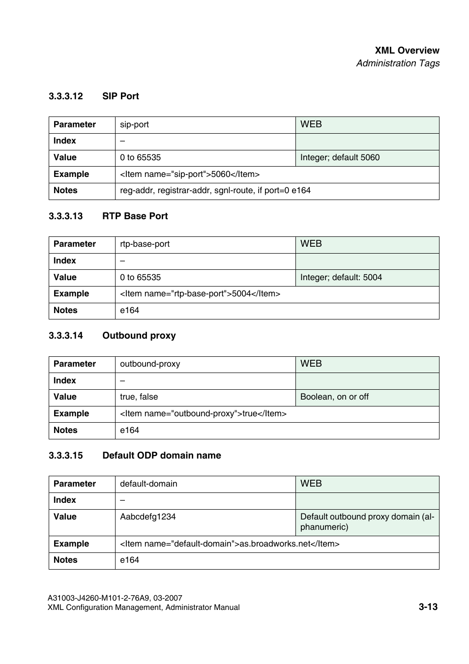 12 sip port, 13 rtp base port, 14 outbound proxy | 15 default odp domain name | Siemens OPTIPOINT 410 S V6.0 User Manual | Page 36 / 154