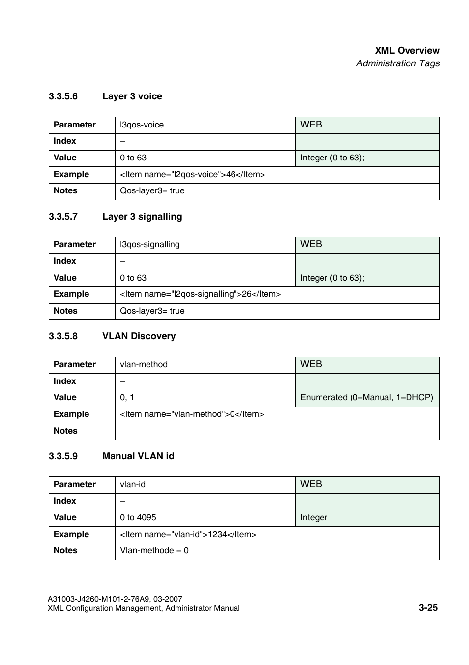 6 layer 3 voice, 7 layer 3 signalling, 8 vlan discovery | 9 manual vlan id | Siemens OPTIPOINT 410 S V6.0 User Manual | Page 48 / 154