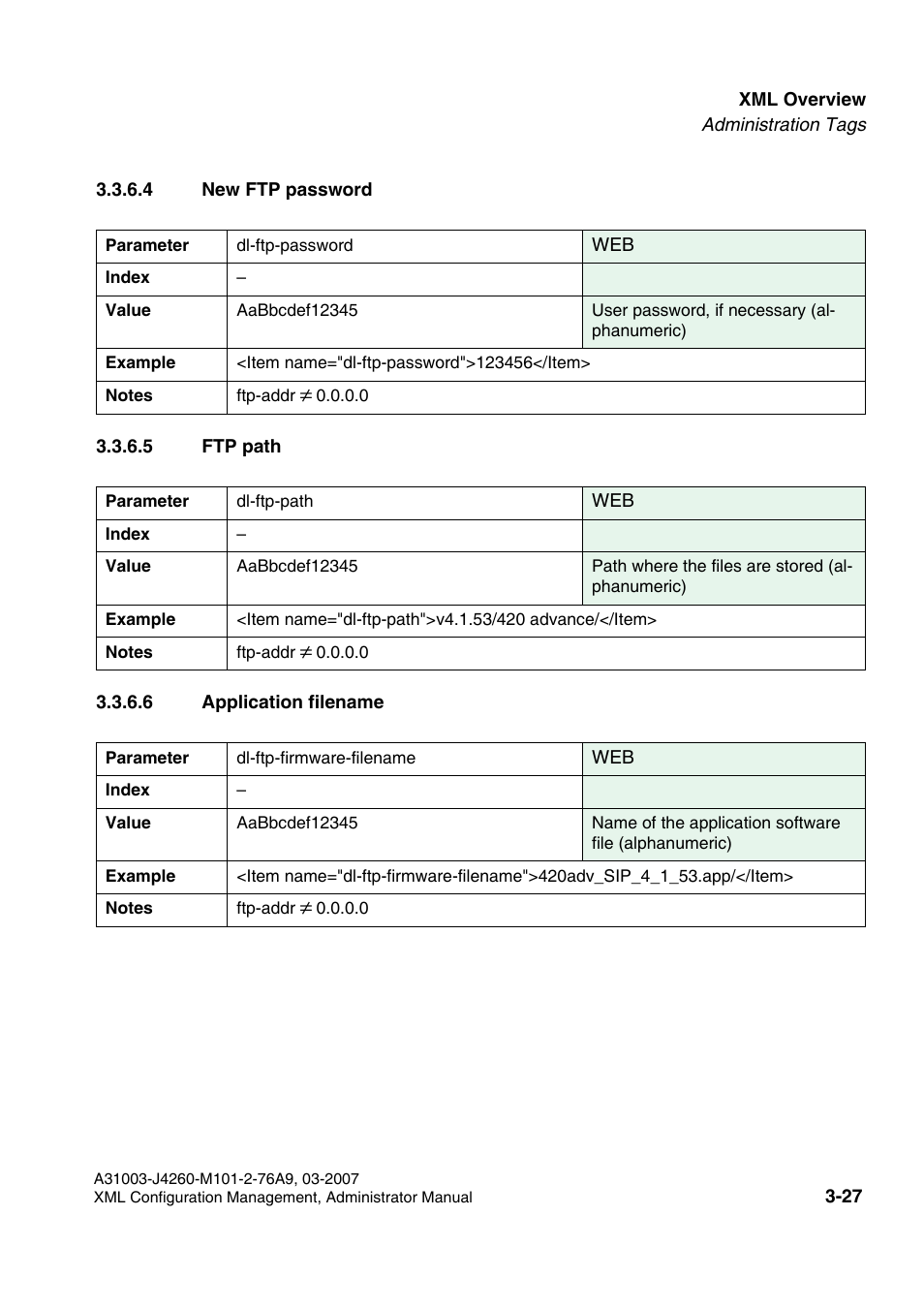 4 new ftp password, 5 ftp path, 6 application filename | Siemens OPTIPOINT 410 S V6.0 User Manual | Page 50 / 154