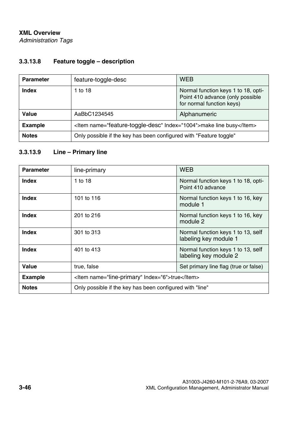 8 feature toggle - description, 9 line - primary line | Siemens OPTIPOINT 410 S V6.0 User Manual | Page 69 / 154