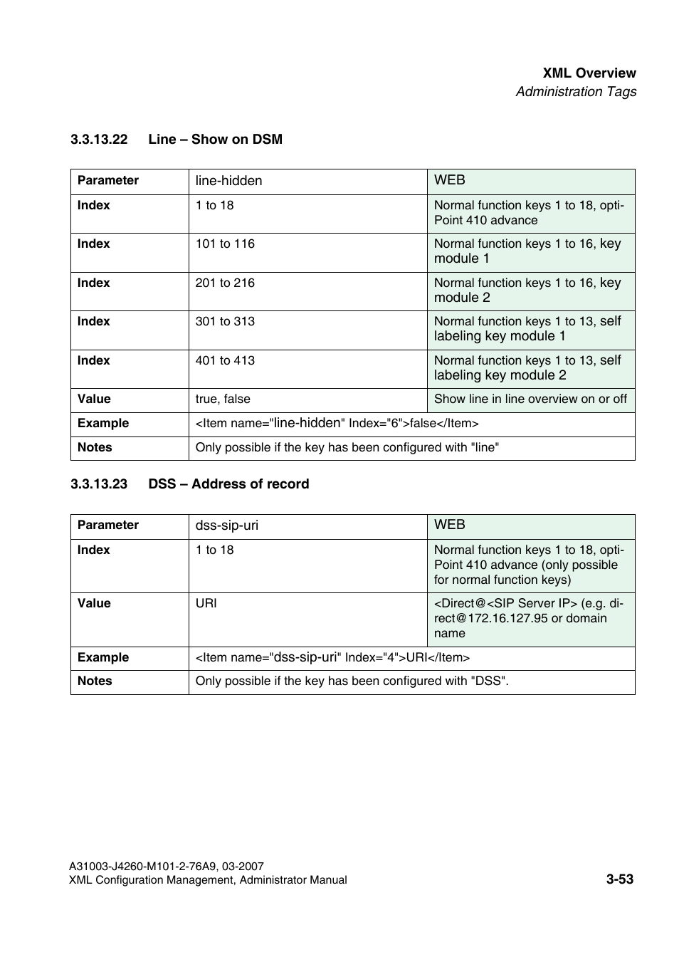 22 line - show on dsm, 23 dss - address of record | Siemens OPTIPOINT 410 S V6.0 User Manual | Page 76 / 154