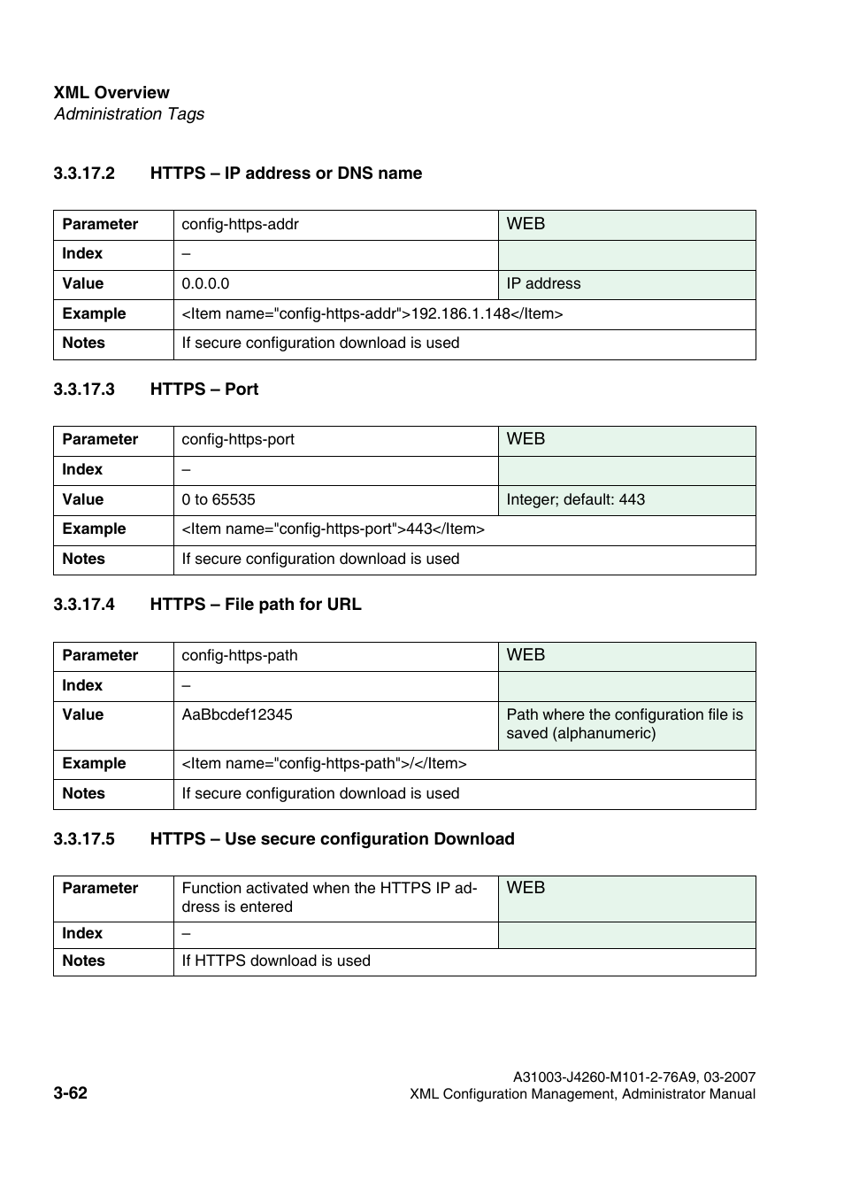 2 https - ip address or dns name, 3 https - port, 4 https - file path for url | 5 https - use secure configuration download | Siemens OPTIPOINT 410 S V6.0 User Manual | Page 85 / 154