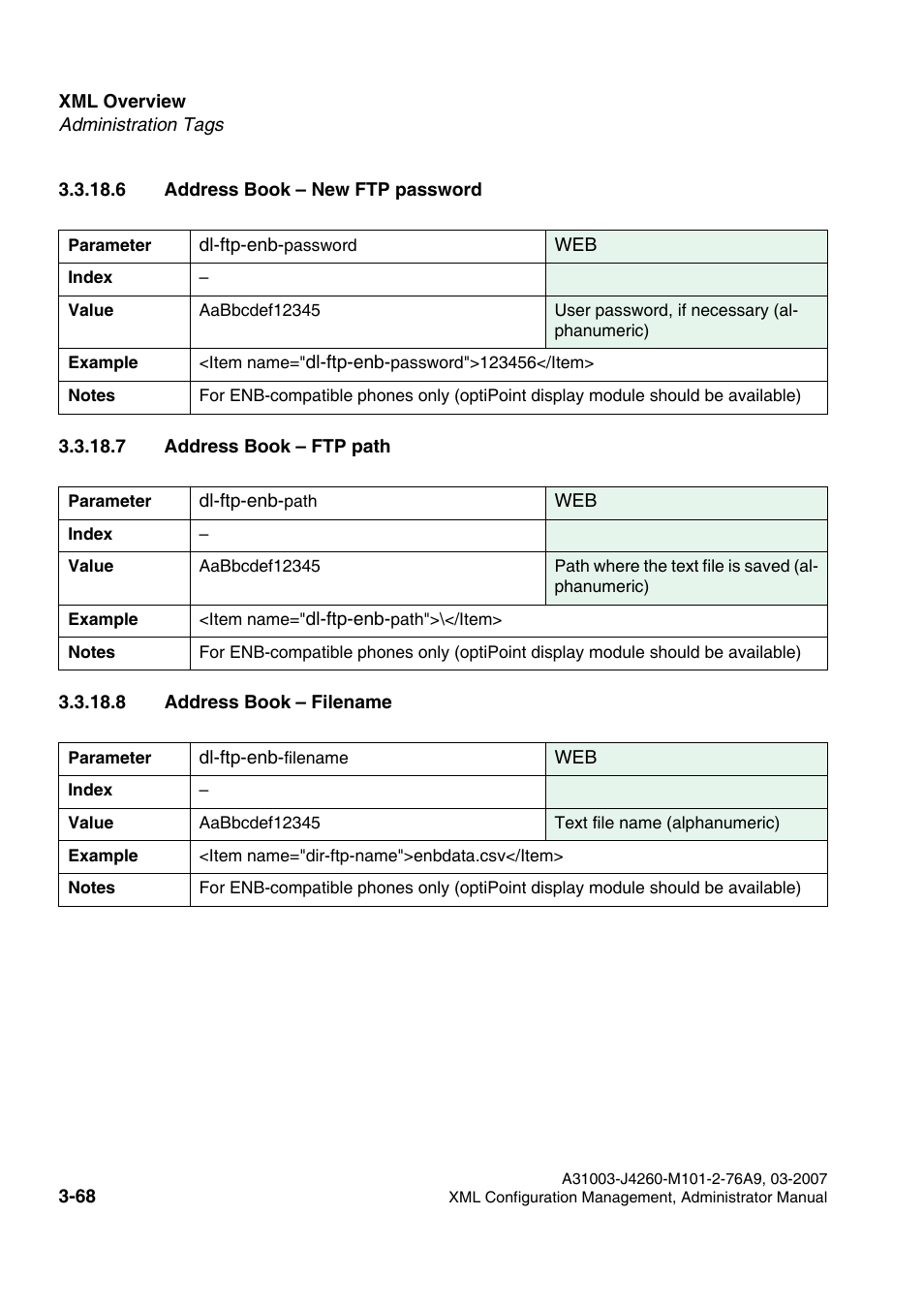 6 address book - new ftp password, 7 address book - ftp path, 8 address book - filename | Siemens OPTIPOINT 410 S V6.0 User Manual | Page 91 / 154