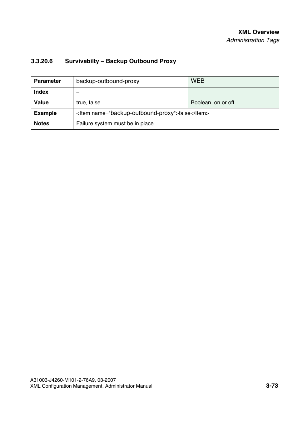 6 survivabilty - backup outbound proxy, 6 survivabilty – backup outbound proxy -73 | Siemens OPTIPOINT 410 S V6.0 User Manual | Page 96 / 154