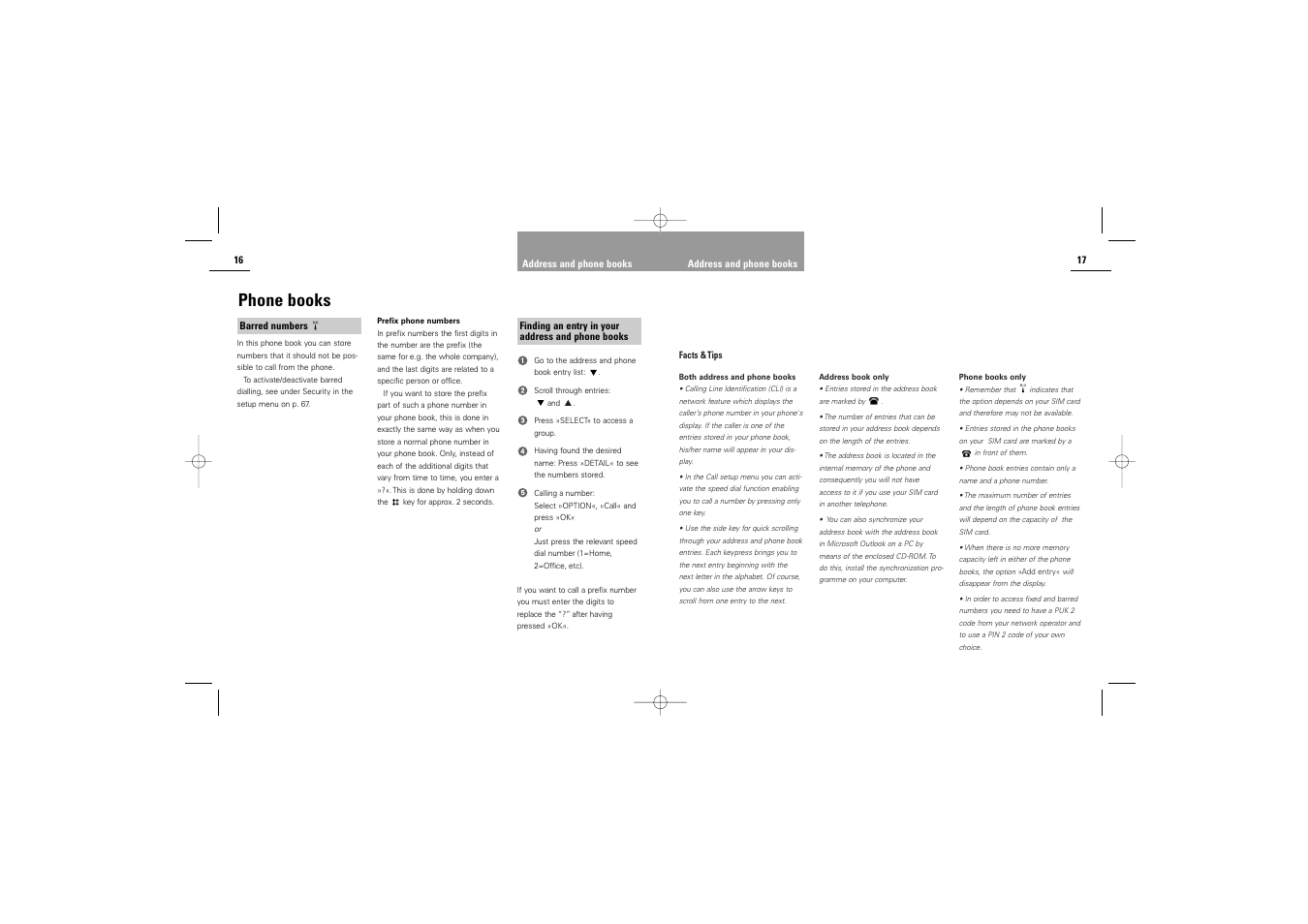 Phone books | Siemens S42 User Manual | Page 10 / 44