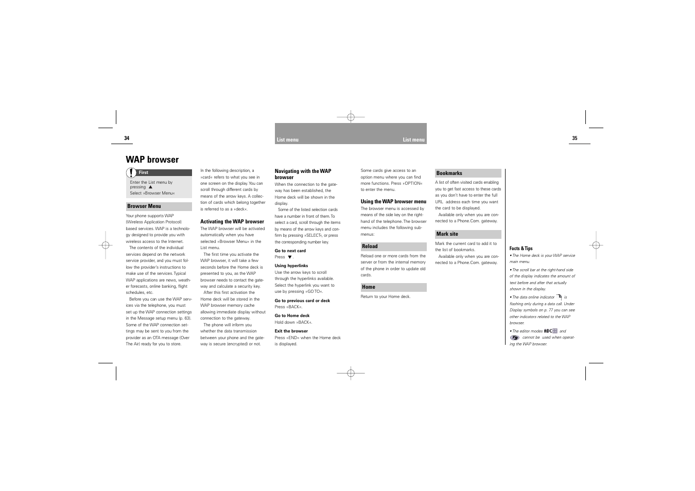 Wap browser | Siemens S42 User Manual | Page 19 / 44