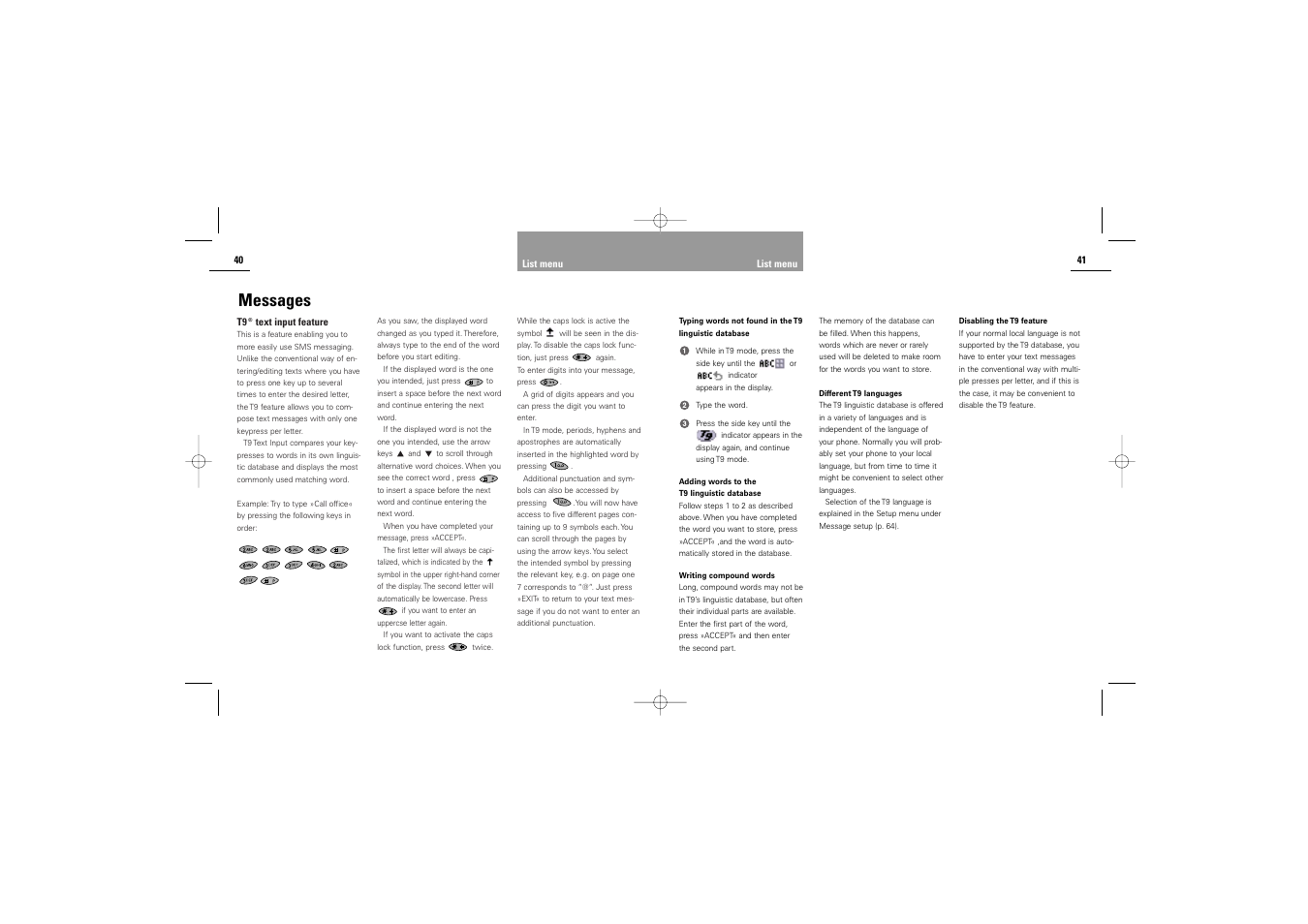 Messages | Siemens S42 User Manual | Page 22 / 44