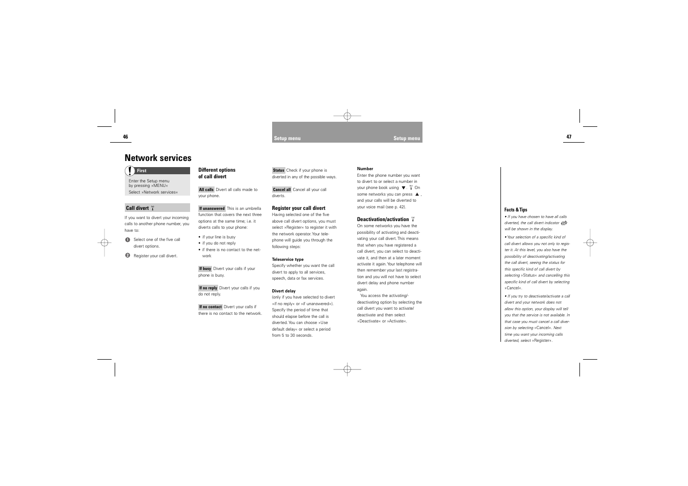 Network services | Siemens S42 User Manual | Page 25 / 44