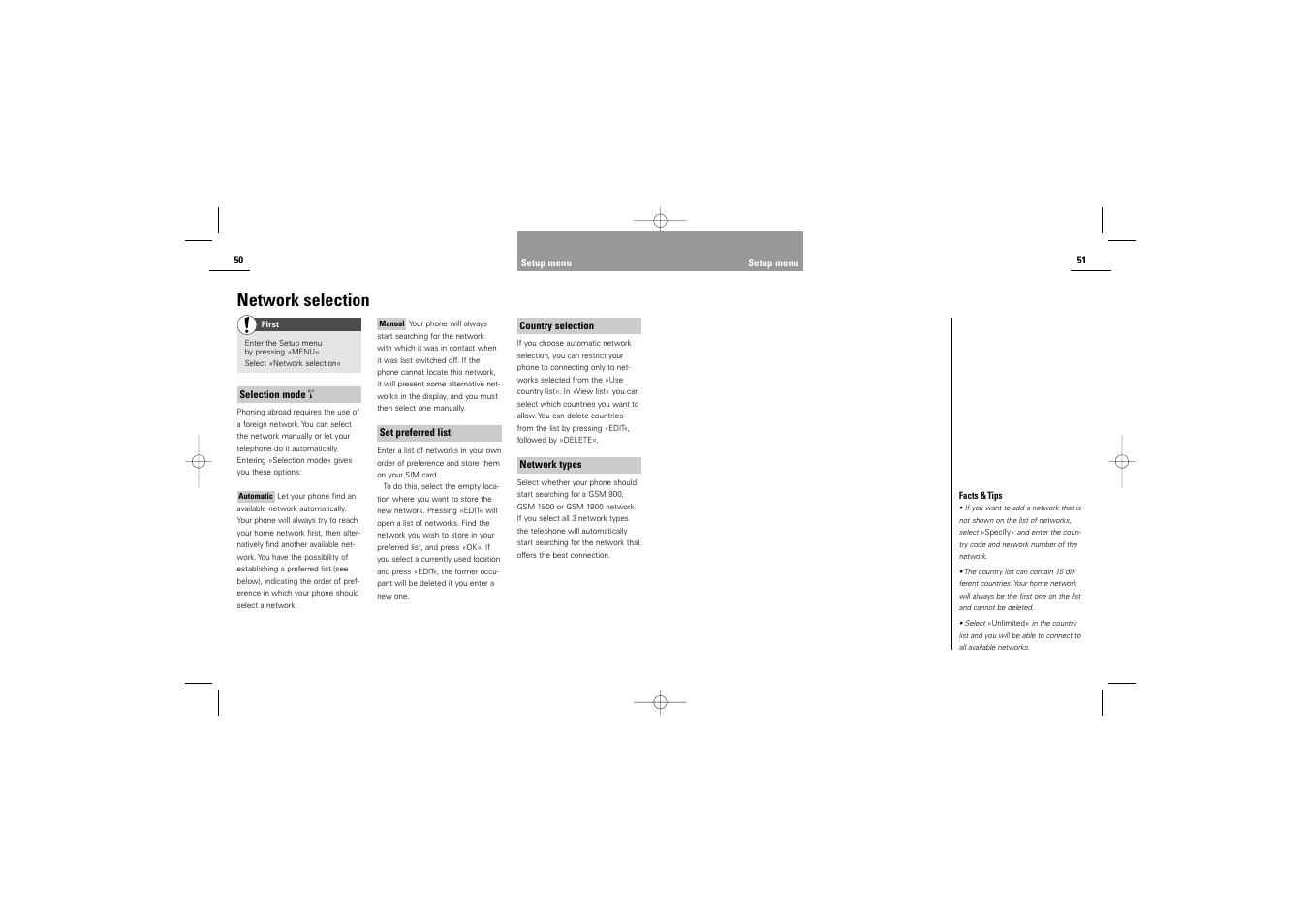 Network selection | Siemens S42 User Manual | Page 27 / 44
