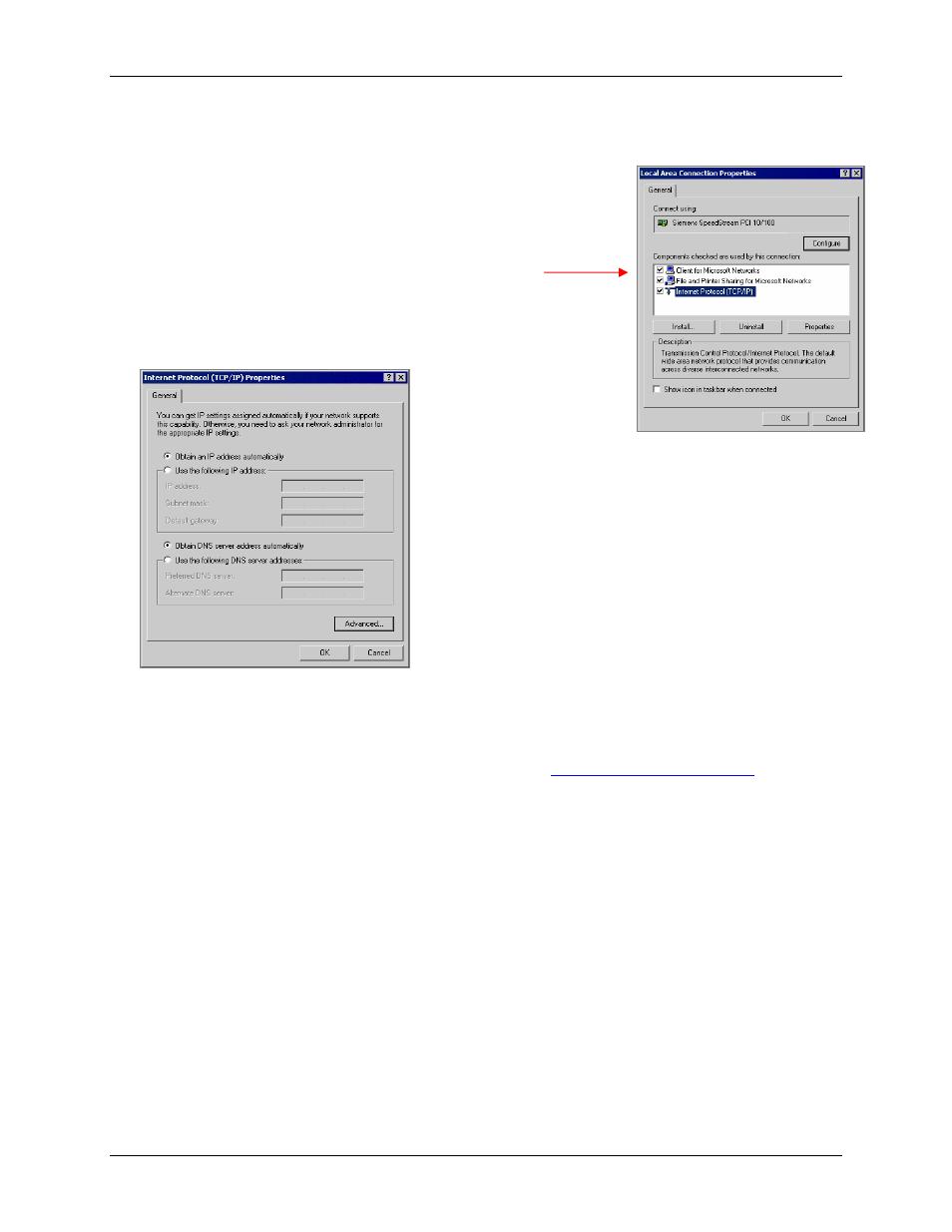 Checking tcp/ip settings (windows 2000), Windows 2000 | Siemens 4100 Series User Manual | Page 14 / 85