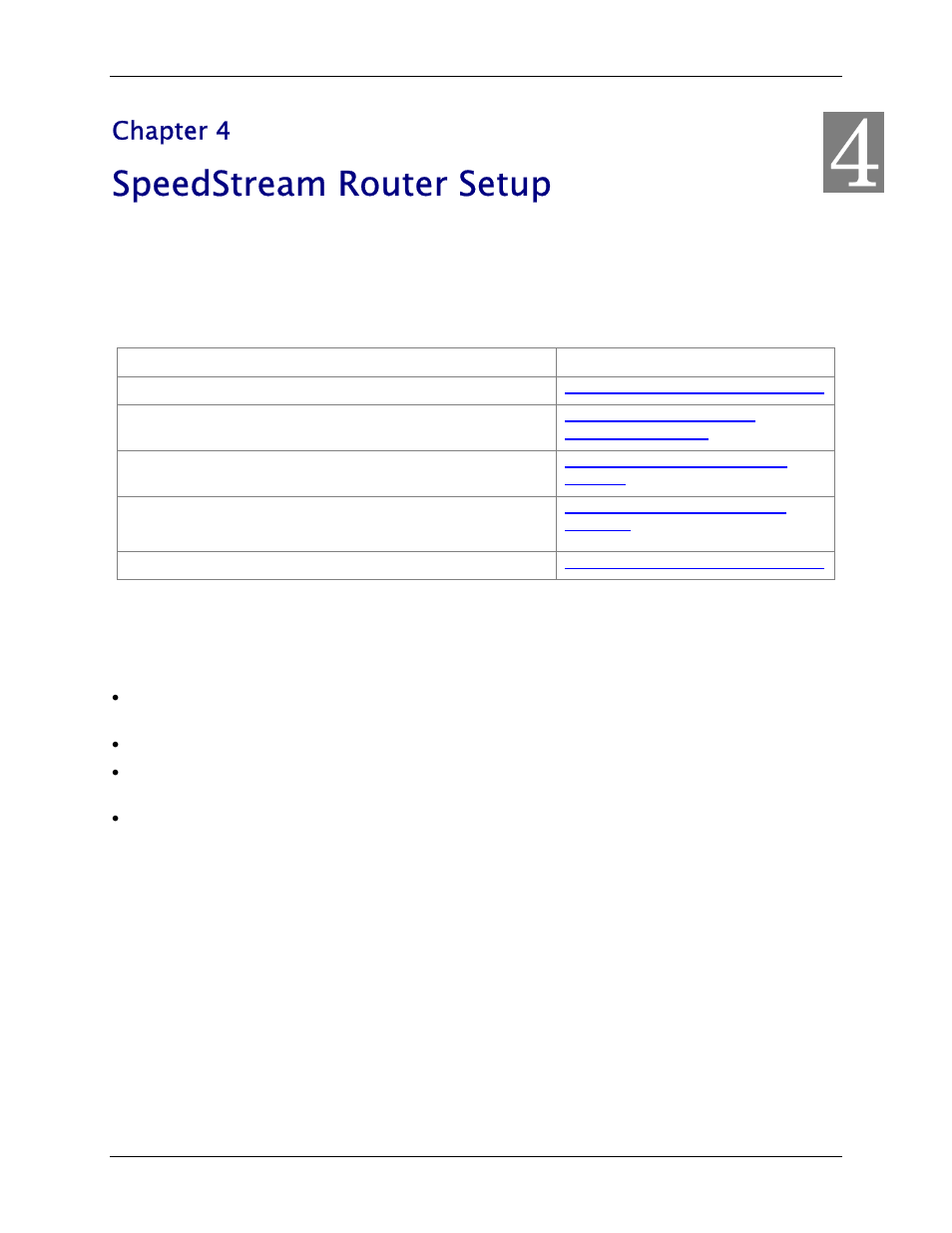 Speedstream router setup, Before configuring the router, Chapter 4 | Siemens 4100 Series User Manual | Page 19 / 85