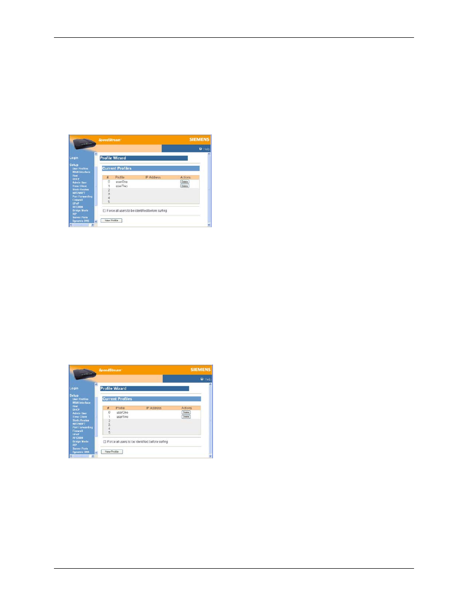 Editing user profiles, Deleting user profiles, Edit user profiles | Delete user profiles | Siemens 4100 Series User Manual | Page 27 / 85