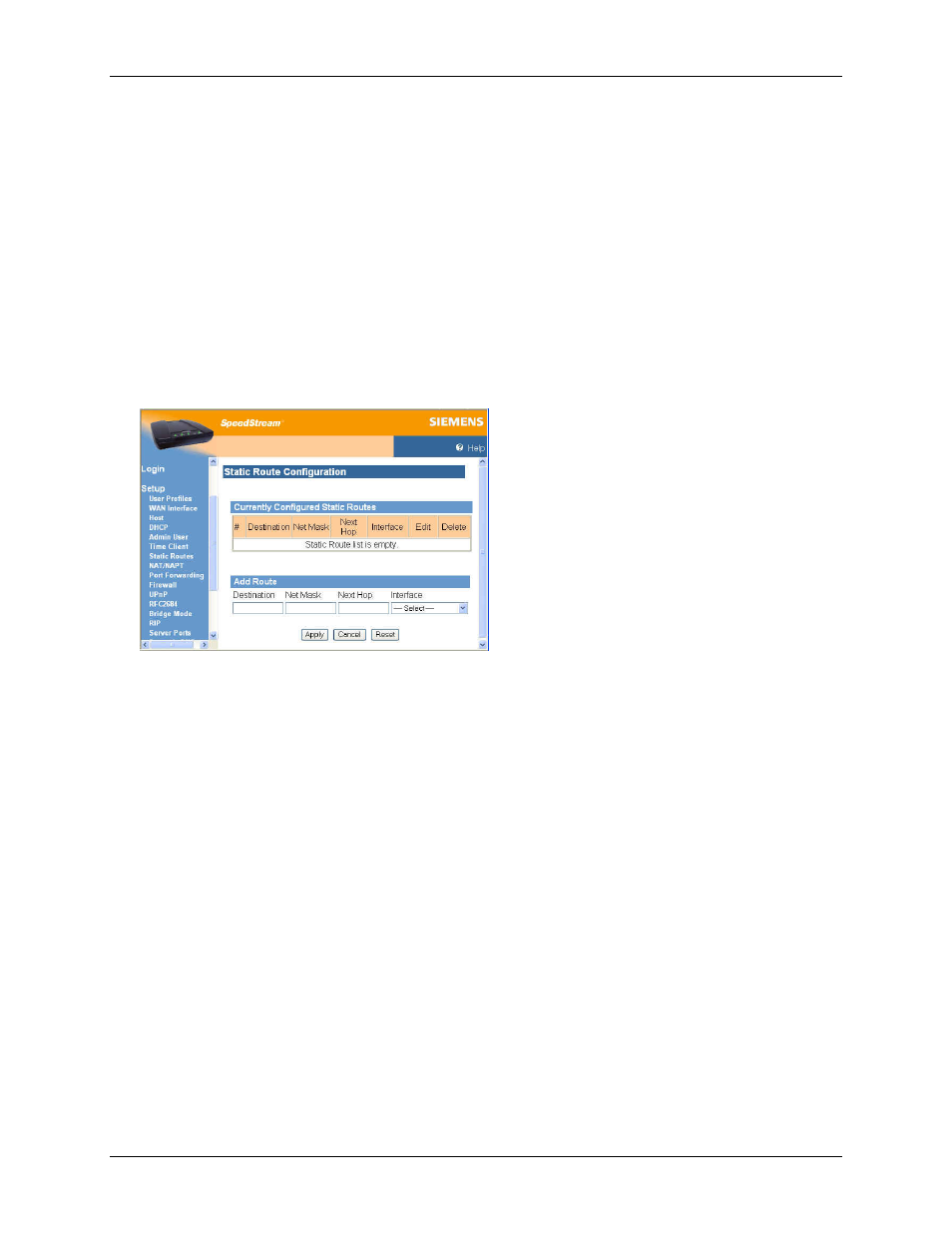 Static routes | Siemens 4100 Series User Manual | Page 32 / 85