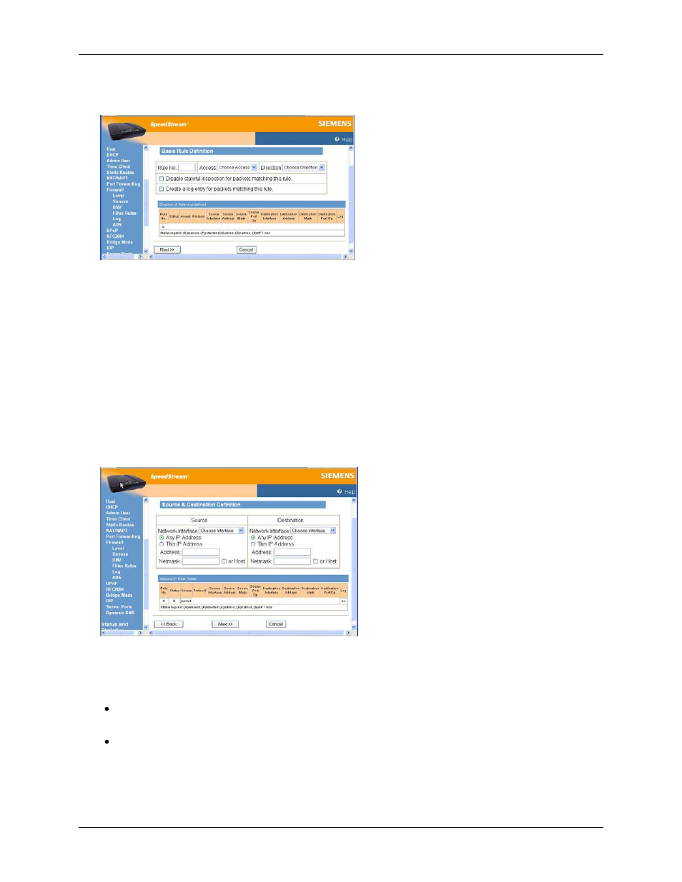 Creating custom ip filter rules, Basic rule definition, Wind | Siemens 4100 Series User Manual | Page 50 / 85