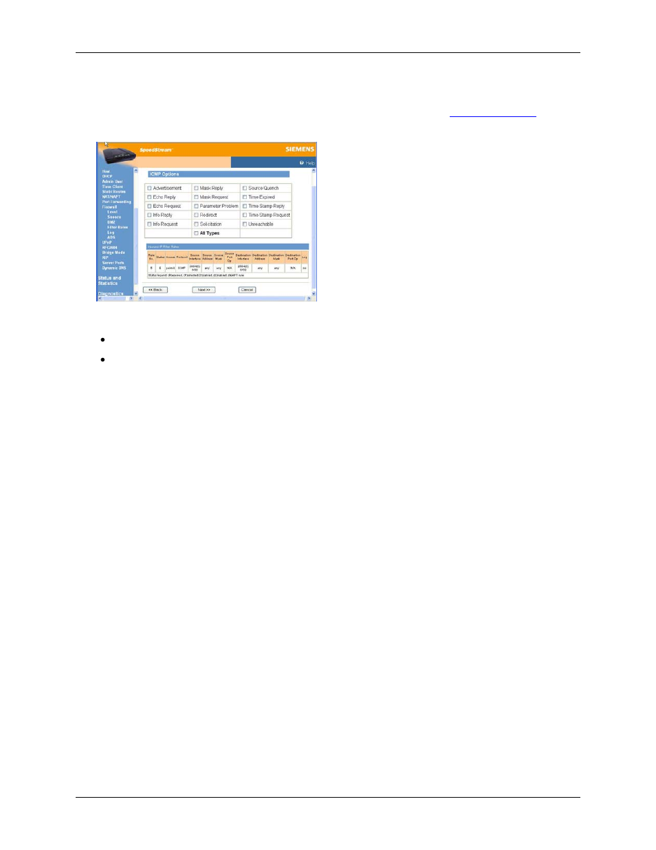 Icmp options window, Icmp options | Siemens 4100 Series User Manual | Page 53 / 85