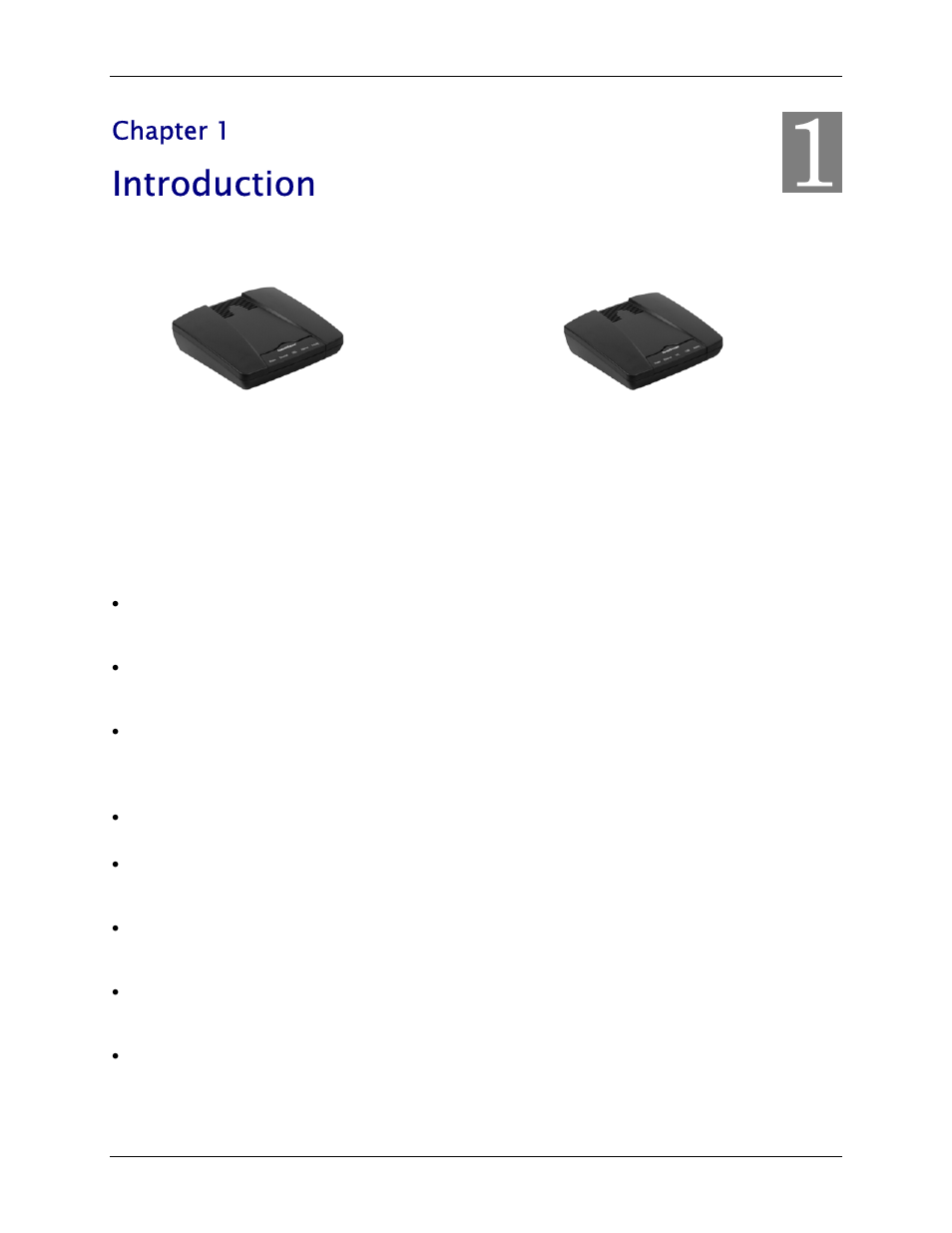 Introduction, Features of the speedstream® router, Network (lan) features | Security features, Features of the speedstream, Router, Chapter 1 | Siemens 4100 Series User Manual | Page 6 / 85