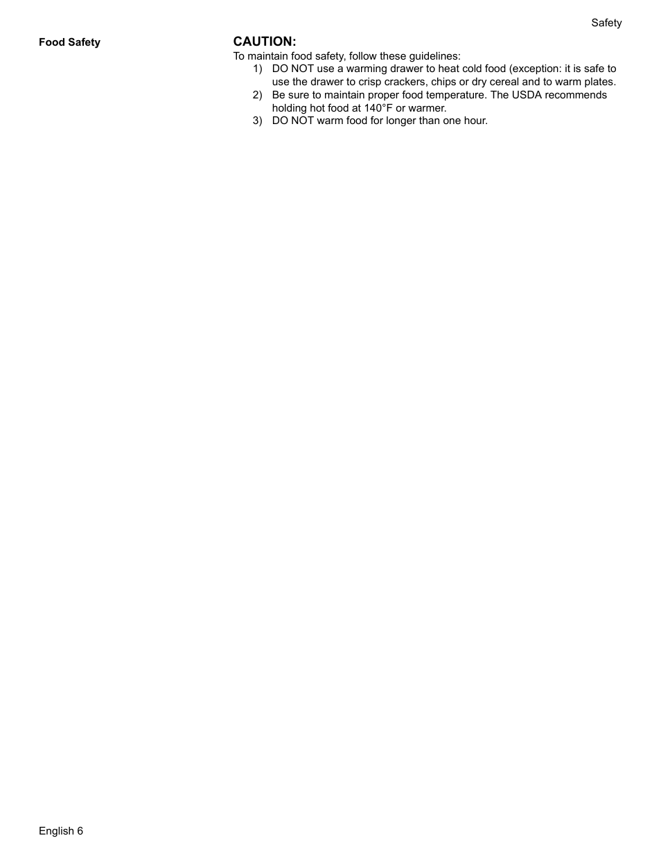 Food safety | Siemens NO NAME HE2425 User Manual | Page 8 / 48