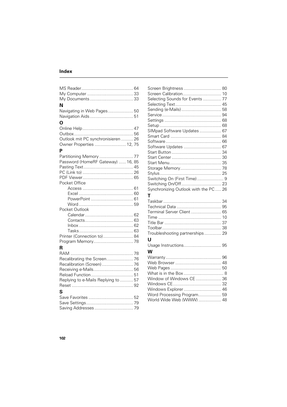 Siemens SL4 User Manual | Page 102 / 104