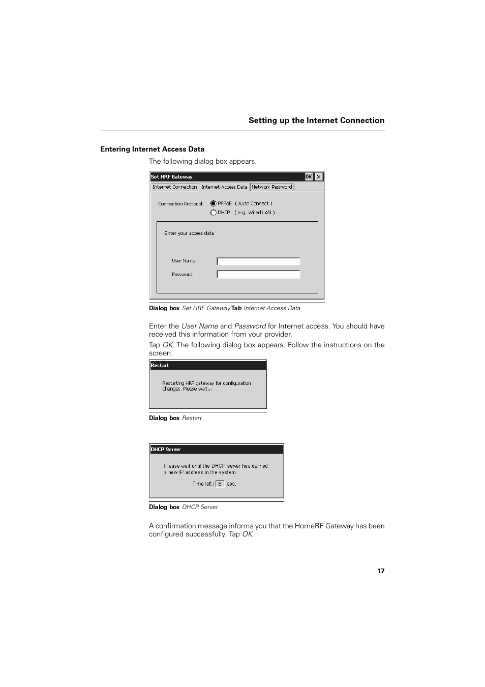 Entering internet access data | Siemens SL4 User Manual | Page 17 / 104