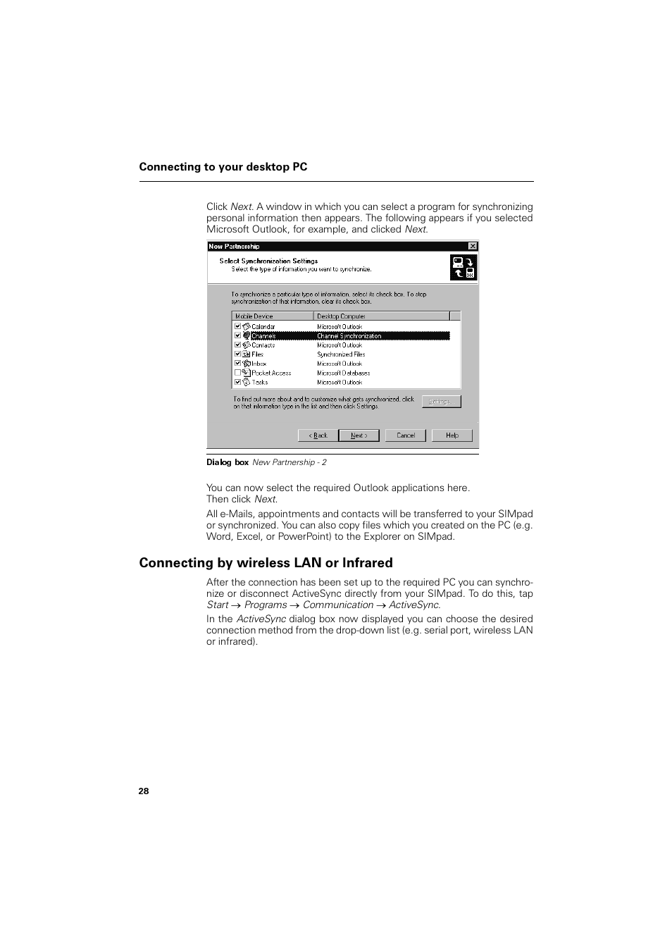 Connecting by wireless lan or infrared, Rqqhfwlqj e\ zluhohvv /$1 ru ,qiuduhg | Siemens SL4 User Manual | Page 28 / 104