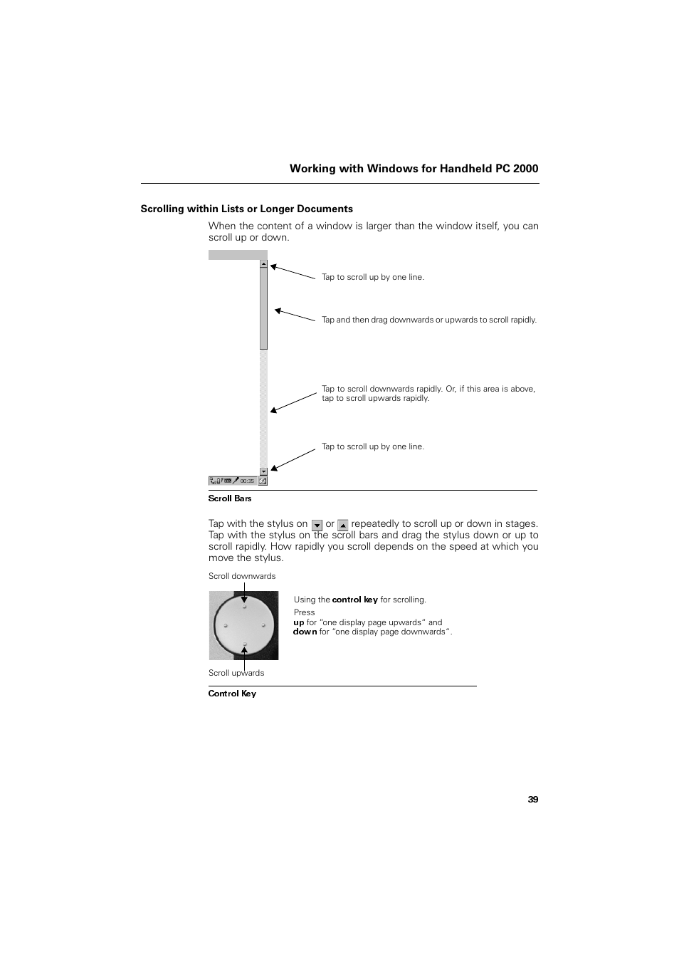 Scrolling within lists or longer documents | Siemens SL4 User Manual | Page 39 / 104