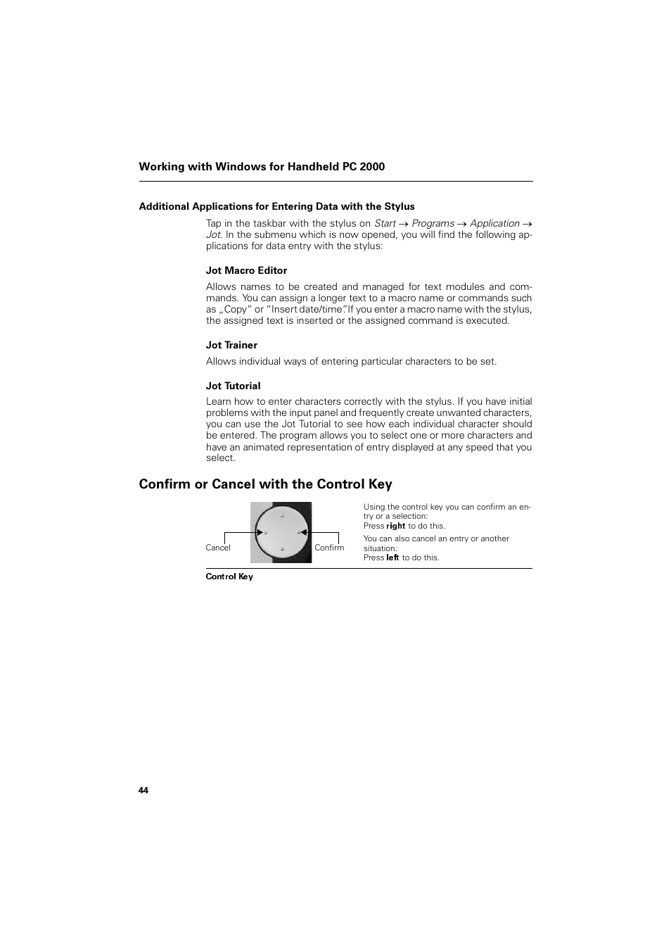 Confirm or cancel with the control key, Rqilup ru &dqfho zlwk wkh &rqwuro .h | Siemens SL4 User Manual | Page 44 / 104