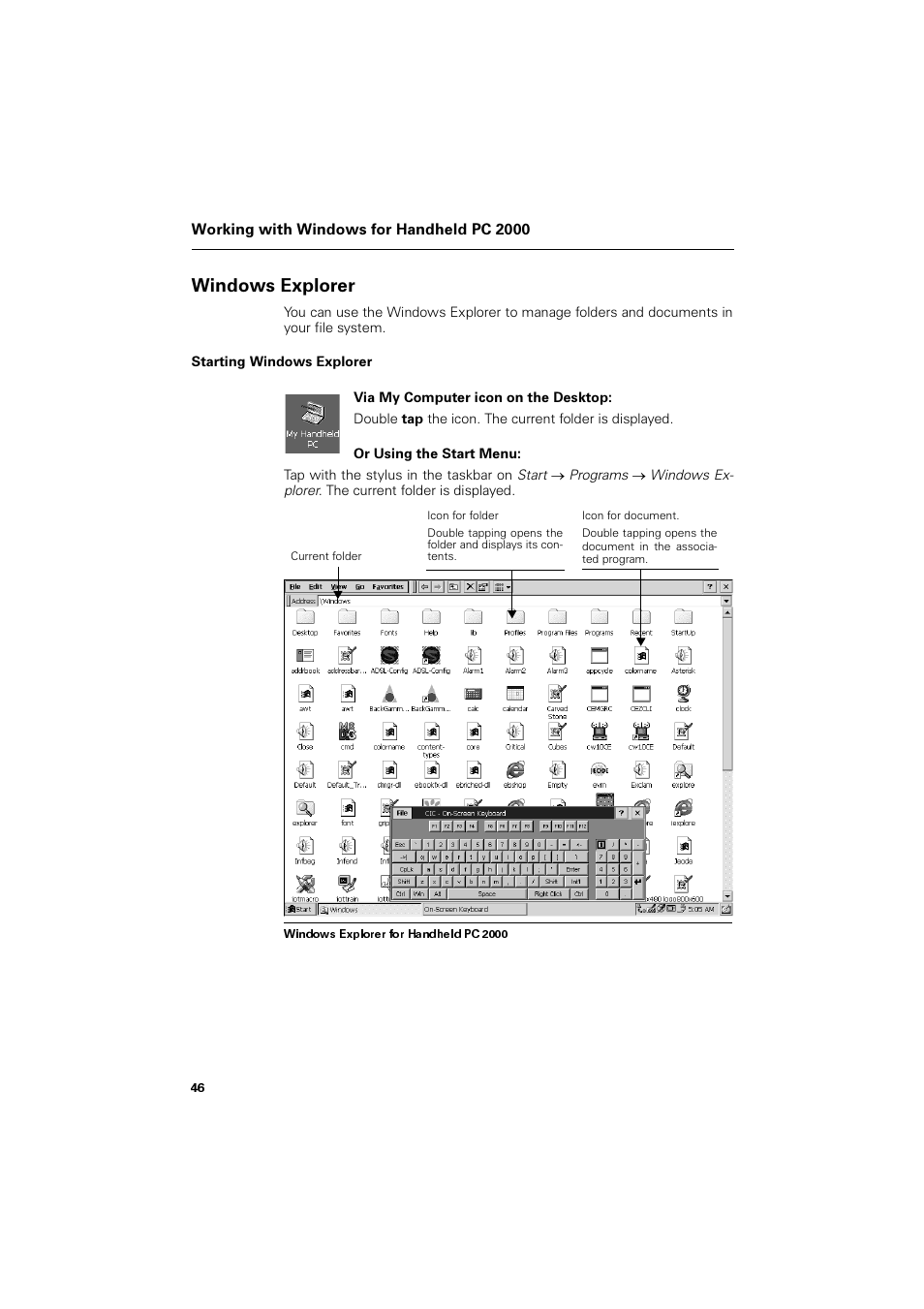 Windows explorer, Starting windows explorer, Lqgrzv ([soruhu | Siemens SL4 User Manual | Page 46 / 104