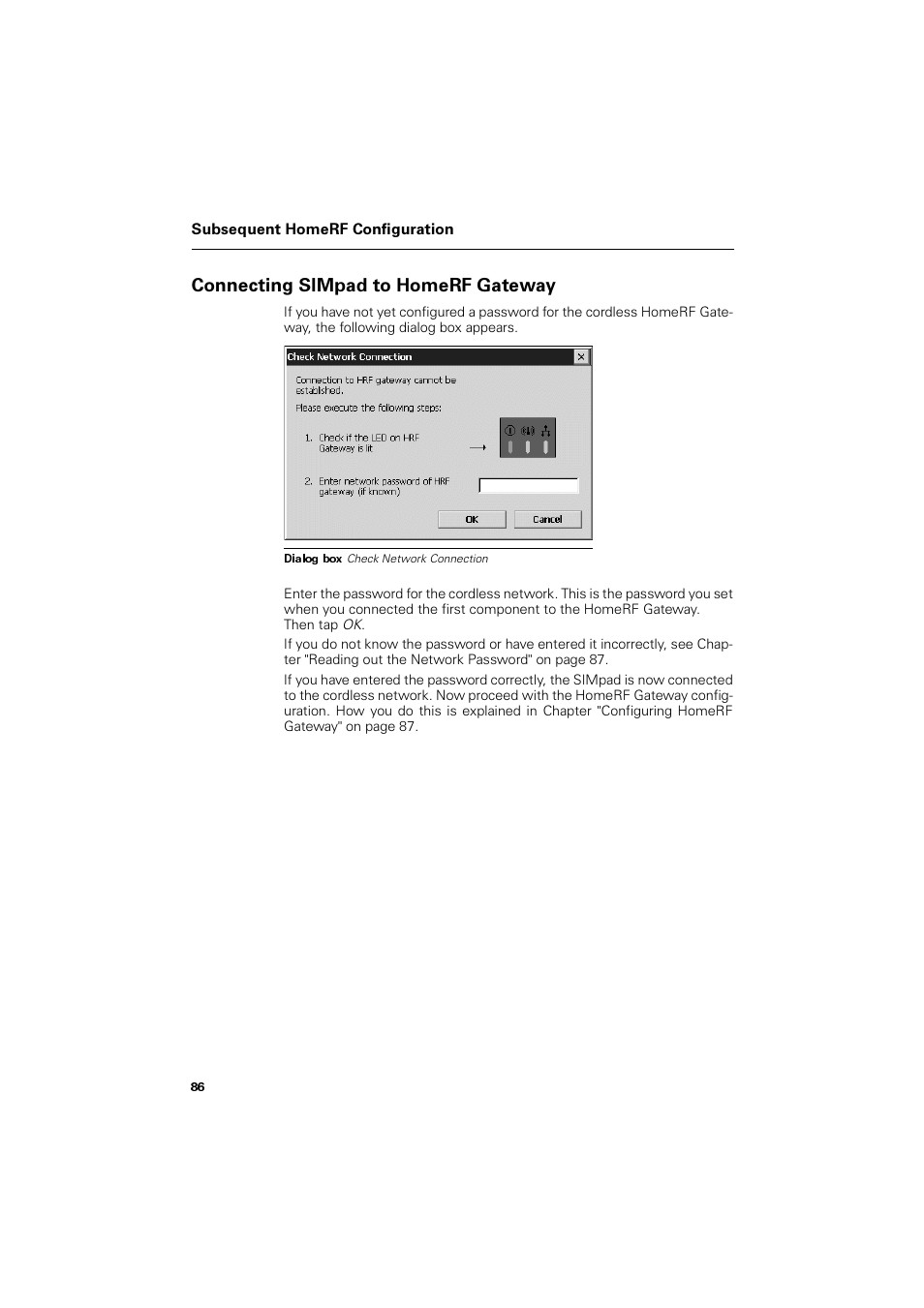 Connecting simpad to homerf gateway, Rqqhfwlqj 6,0sdg wr +rph5) *dwhzd | Siemens SL4 User Manual | Page 86 / 104