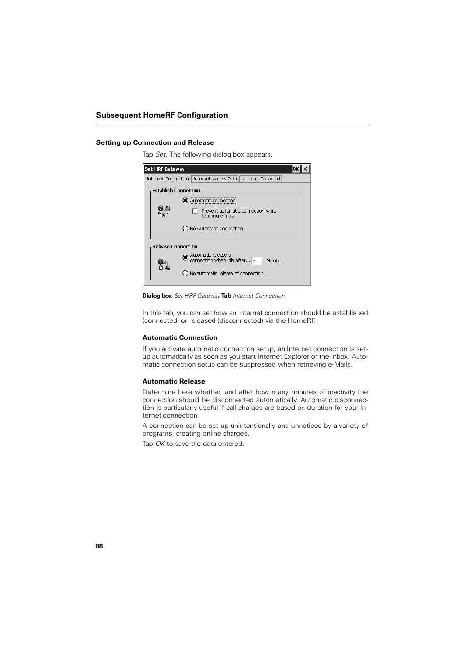 Setting up connection and release | Siemens SL4 User Manual | Page 88 / 104