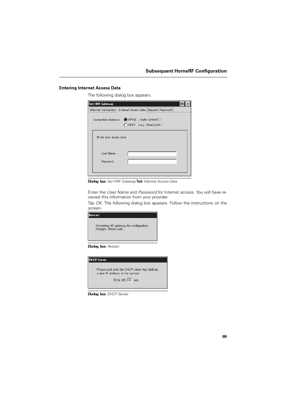 Entering internet access data | Siemens SL4 User Manual | Page 89 / 104