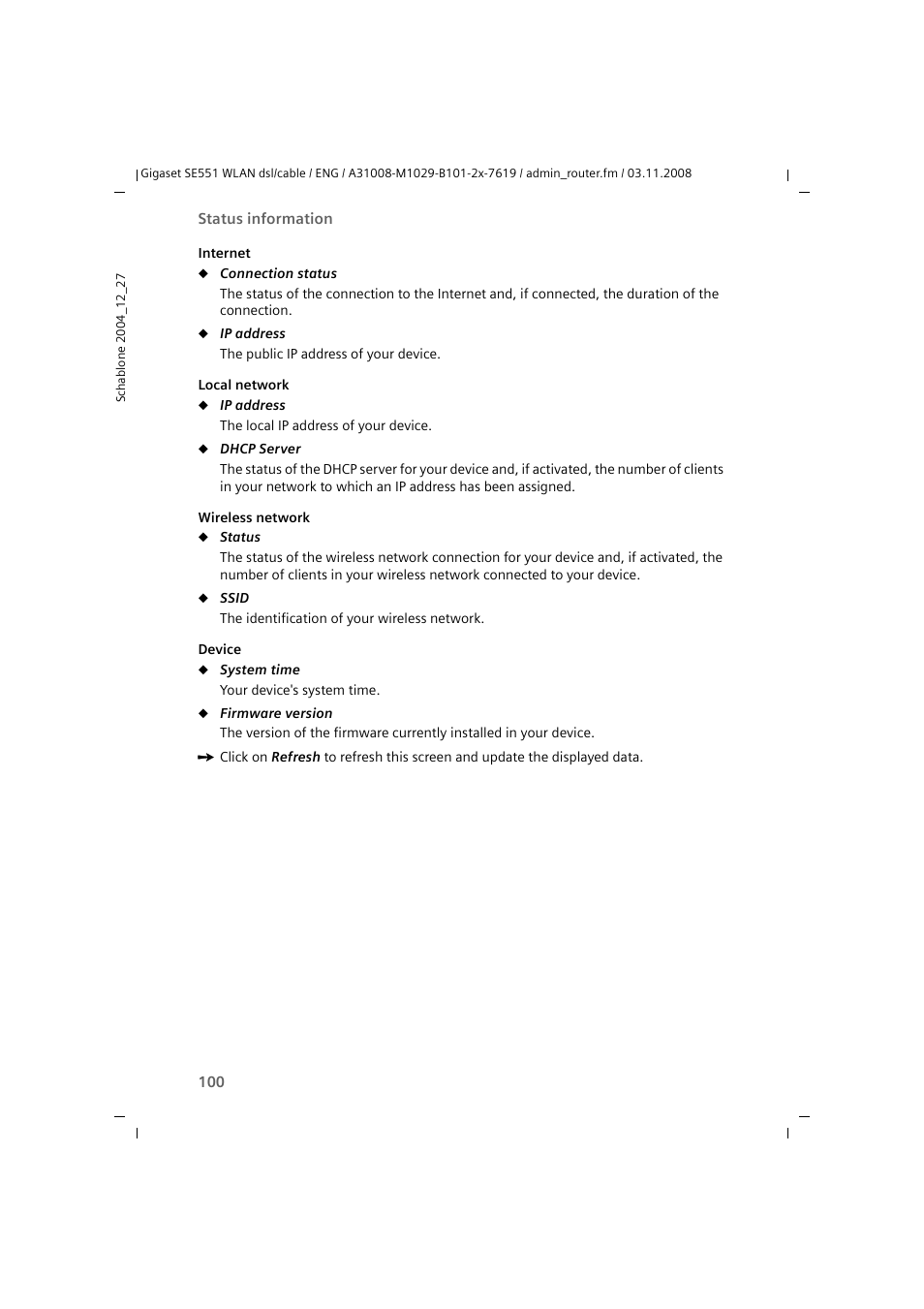 Siemens Simens Gigaset WLAN dsl/cable SE551 User Manual | Page 100 / 148