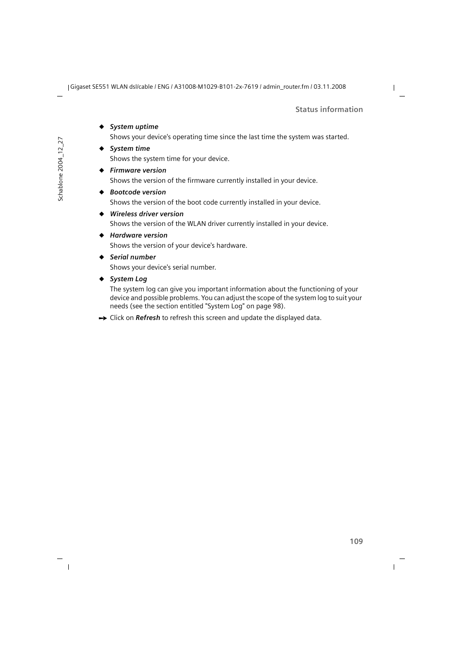 Siemens Simens Gigaset WLAN dsl/cable SE551 User Manual | Page 109 / 148