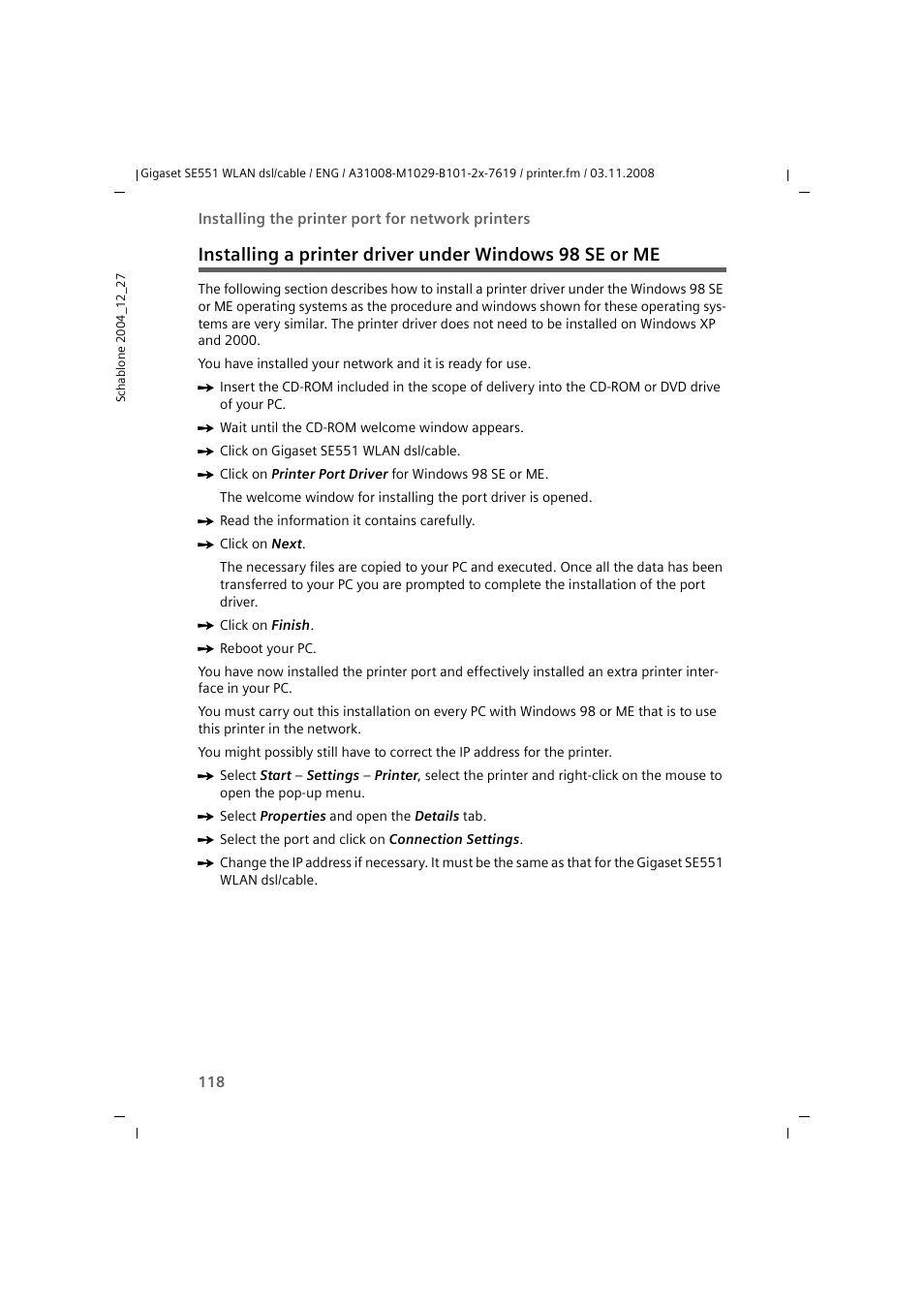 Siemens Simens Gigaset WLAN dsl/cable SE551 User Manual | Page 118 / 148