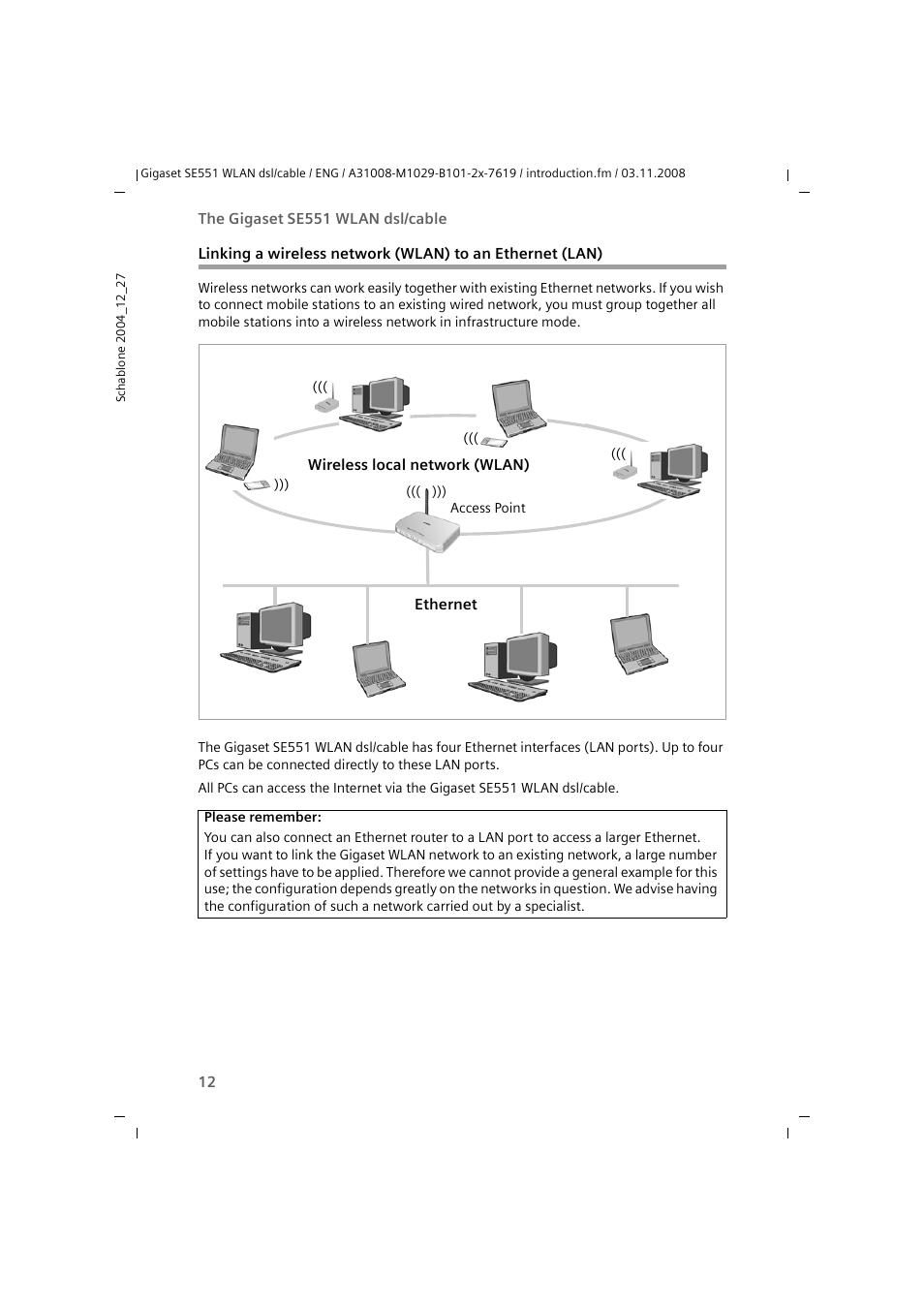 Siemens Simens Gigaset WLAN dsl/cable SE551 User Manual | Page 12 / 148