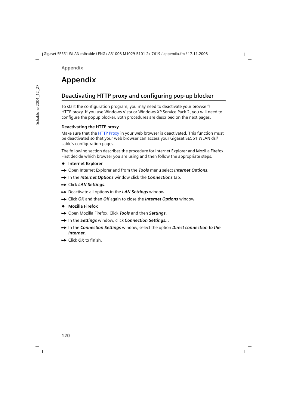 Appendix | Siemens Simens Gigaset WLAN dsl/cable SE551 User Manual | Page 120 / 148