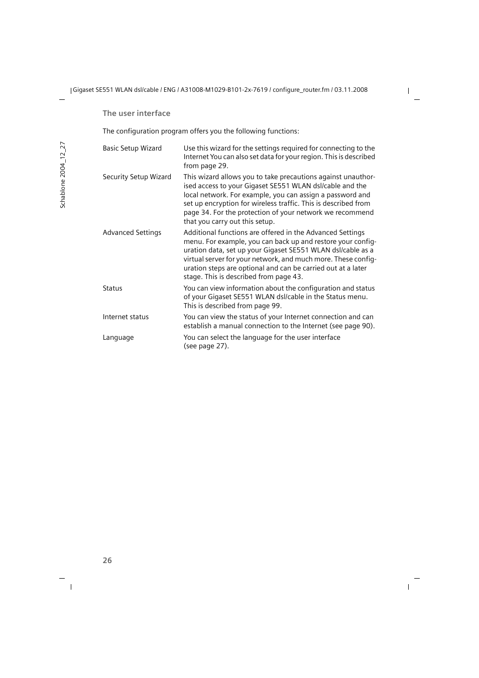 Siemens Simens Gigaset WLAN dsl/cable SE551 User Manual | Page 26 / 148