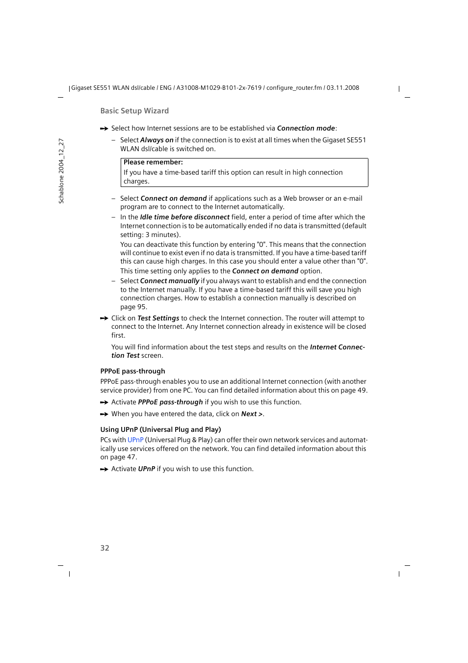 Siemens Simens Gigaset WLAN dsl/cable SE551 User Manual | Page 32 / 148