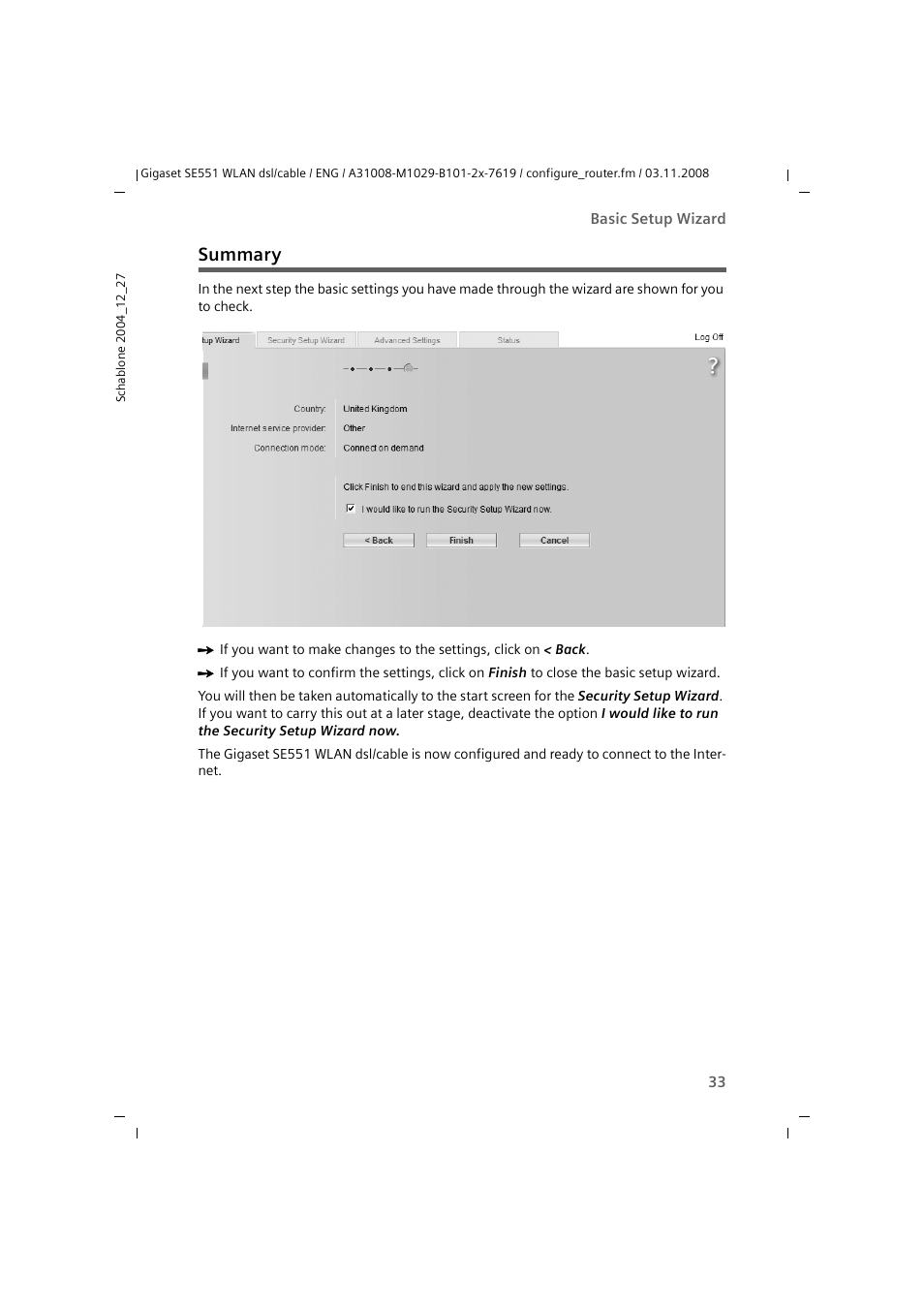 Summary | Siemens Simens Gigaset WLAN dsl/cable SE551 User Manual | Page 33 / 148