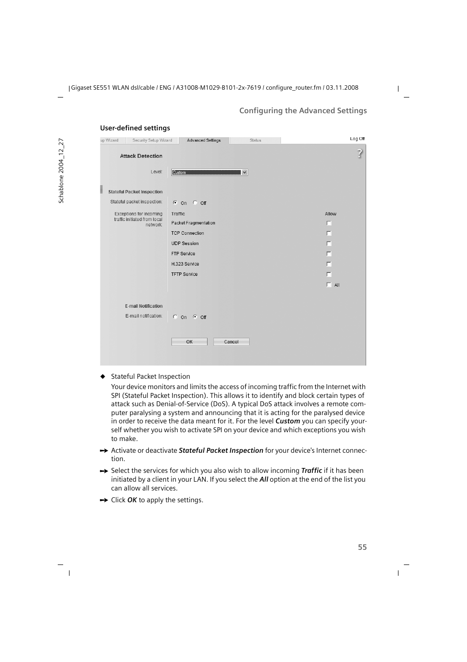 Siemens Simens Gigaset WLAN dsl/cable SE551 User Manual | Page 55 / 148