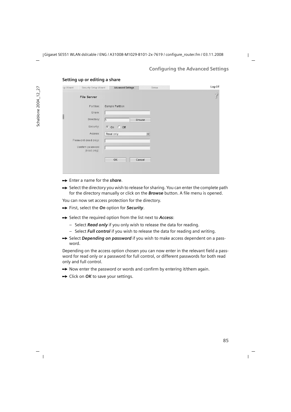 Siemens Simens Gigaset WLAN dsl/cable SE551 User Manual | Page 85 / 148