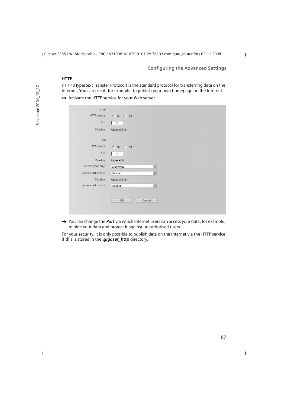 Siemens Simens Gigaset WLAN dsl/cable SE551 User Manual | Page 87 / 148