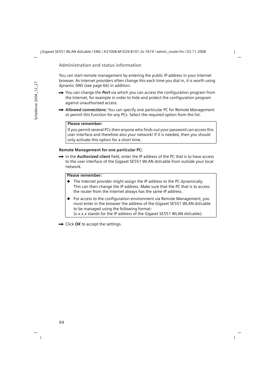 Siemens Simens Gigaset WLAN dsl/cable SE551 User Manual | Page 94 / 148